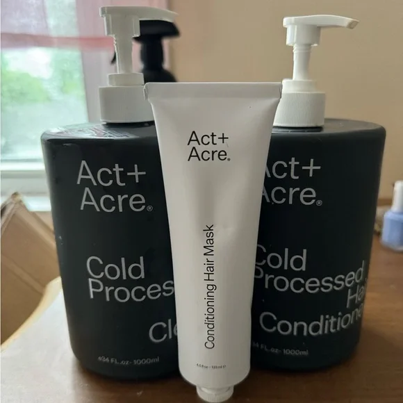 34 oz Act + Acre Cold Pressed Hair Cleanser and Conditioner and Deep Conditioner - Picture 1 of 1